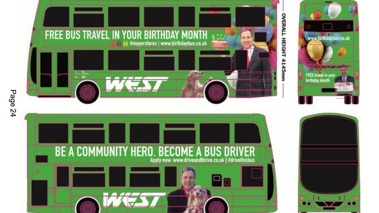 A design of the bus wrap. Pic: WECA