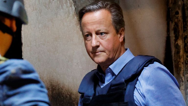 Lord Cameron visiting Israel last year. Pic: Reuters
