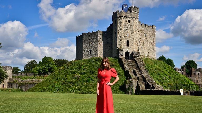 Dr Who star Jenna Coleman at the start of the world tour in Cardiff Castle, Wales in 2014