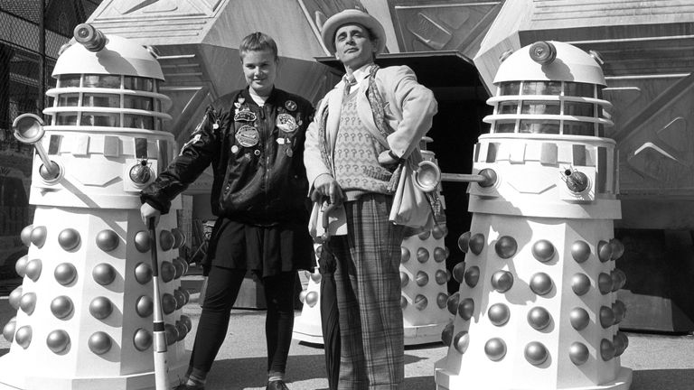 Sophie Aldred and Sylvester McCoy as Ace and the Doctor