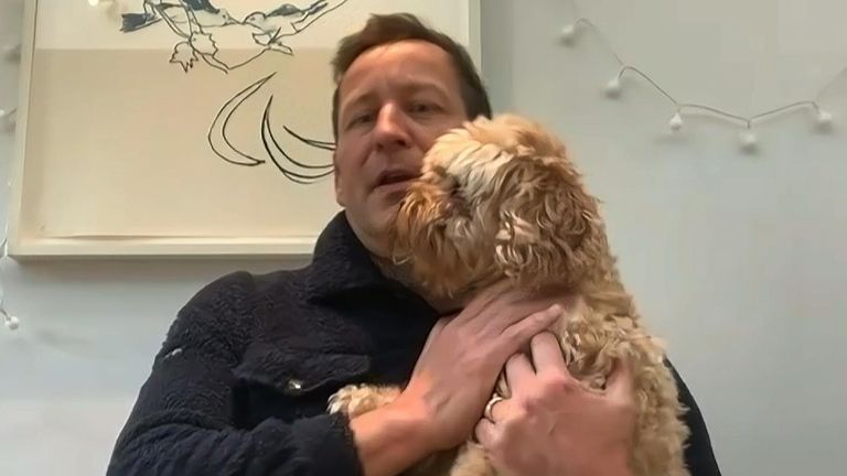Lord Vaizey&#39;s dog interrupts his interview with Sky News