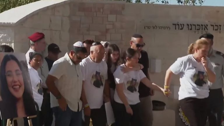 Friends and family mourn during Israeli soldier Corporal Noa Marciano&#39;s funeral