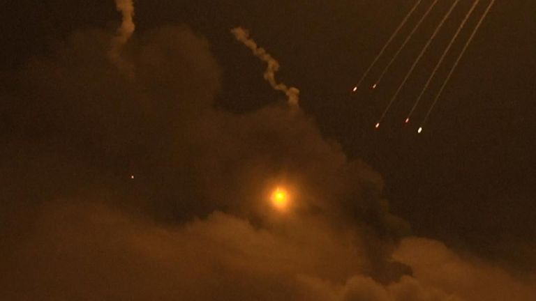 Flares over Gaza