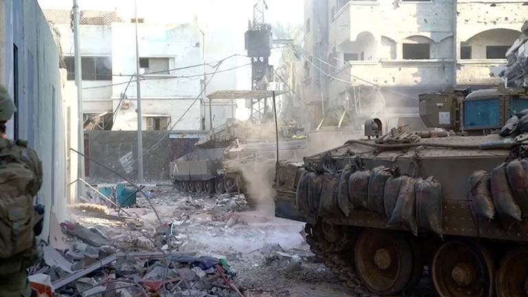 Soldiers of Israel&#39;s Paratroopers Brigade take part in an operation at a location given as Gaza, in this screen grab obtained from a handout video released on November 16, 2023. Israel Defense Forces/Handout via REUTERS THIS IMAGE HAS BEEN SUPPLIED BY A THIRD PARTY