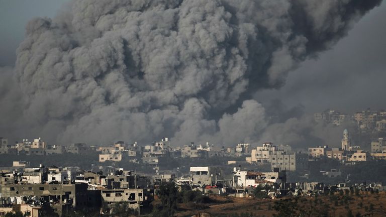 Gaza has faced heavy bombardment since Hamas attacked Israel on 7 October. Pic: AP