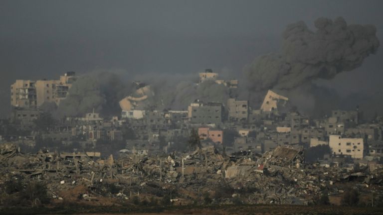 Israel-Hamas war: Huge plume of smoke rises over northern Gaza | World ...