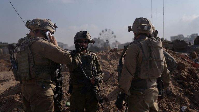 Israeli soldiers in Gaza. Pic: Israel Defence Forces/Reuters