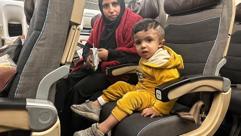 Child on flight out of Gaza