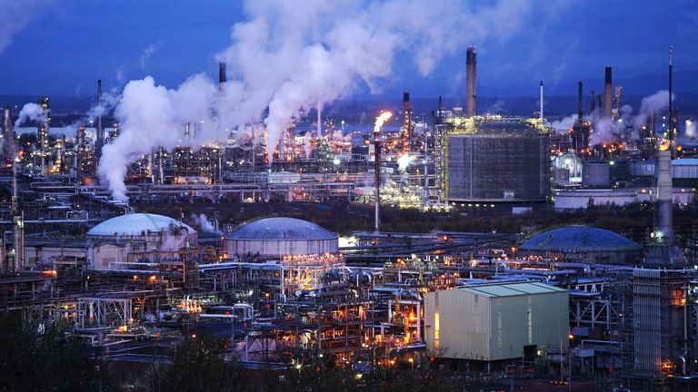 Grangemouth petrochemical plant in Grangemouth. 