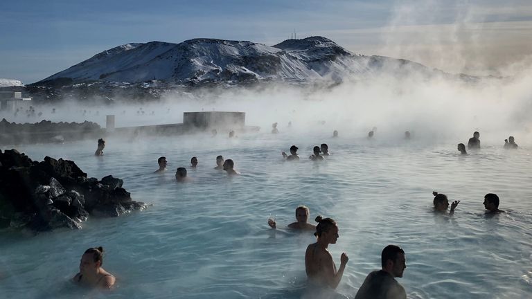 Volcanic hot springs of the Blue Lagoon in Grindavik