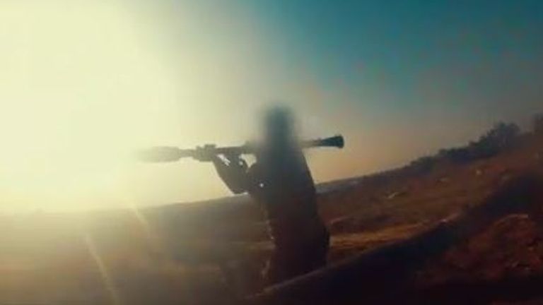 A Hamas fighter brandishing a rocket-propelled grenade launcher. Pic: Hamas