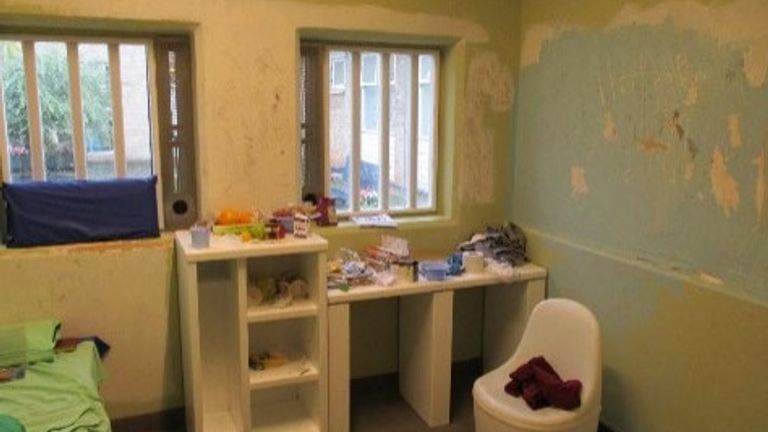 A cell at the prison in Gloucestershire  Pic: HM Inspectorate of Prisons