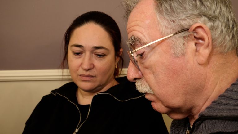 Mikhail and Maria Leizerovich, whose three family members are in Hamas captivity
