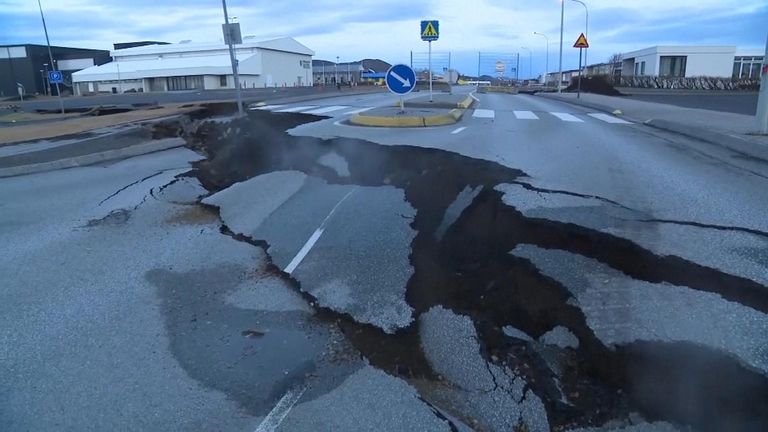 ICELAND VOLCANO CRACKS GRINDAVIK damage