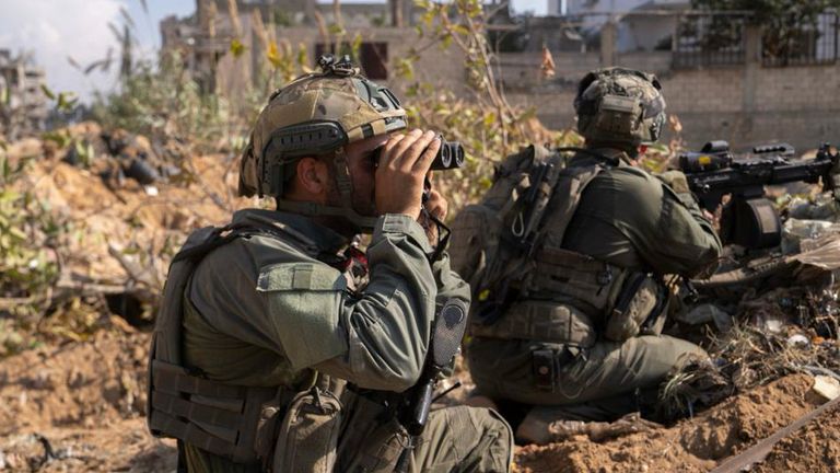 This photo released by the Israeli military shows ground operations inside the Gaza Strip. Pic: AP