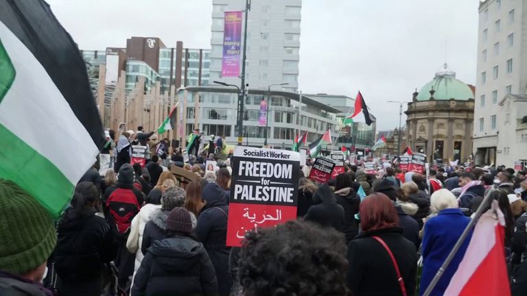 Protests take place across the UK as part of a national &#39;day of action&#39; by pro-Palestinian demonstrators.
