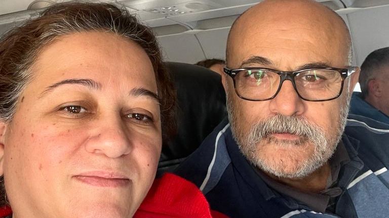 Aladdin and Olfat Alsagga on a plane