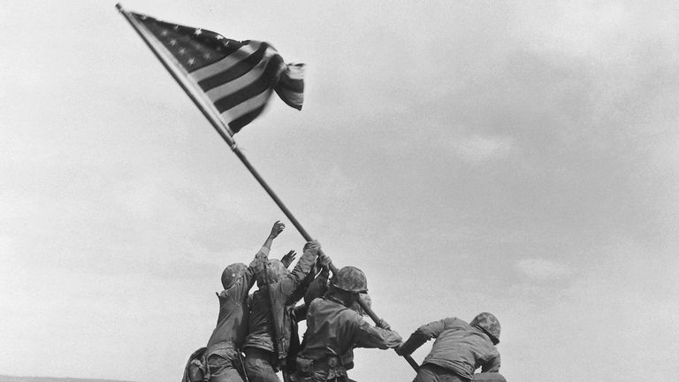 The famous photo taken in 1945 in Iwo Jima. Pic: AP