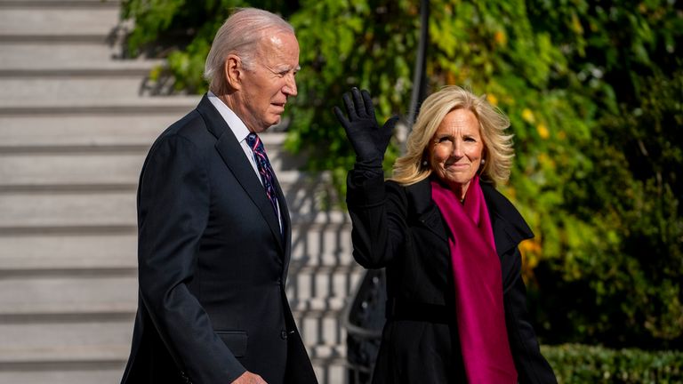 President Joe Biden and first lady Jill Biden in Washington Pic: AP 