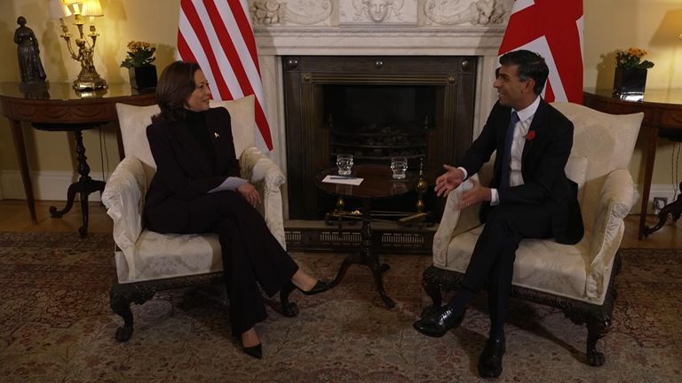 Kamala Harris and Rishi Sunak at No 10