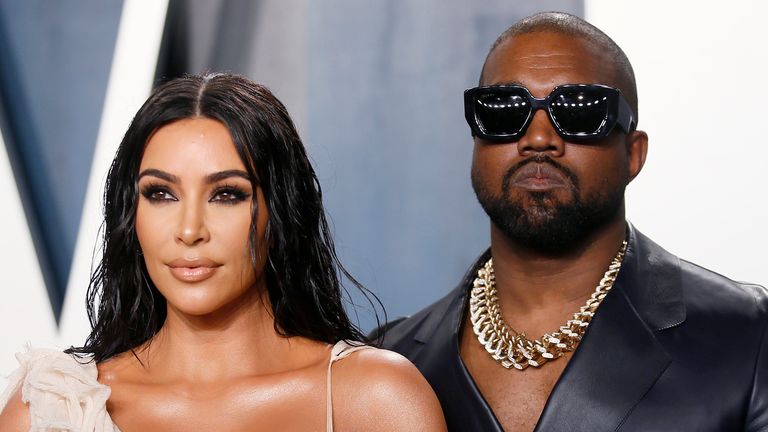 Kim Kardashian and Kanye West attend the Vanity Fair Oscar party in Beverly Hills during the 92nd Academy Awards, in Los Angeles, California, U.S., February 9, 2020. REUTERS/Danny Moloshok