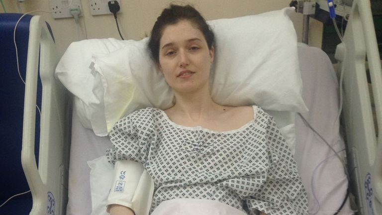 Liza Jones in hospital after the incident. Pic: Wales News