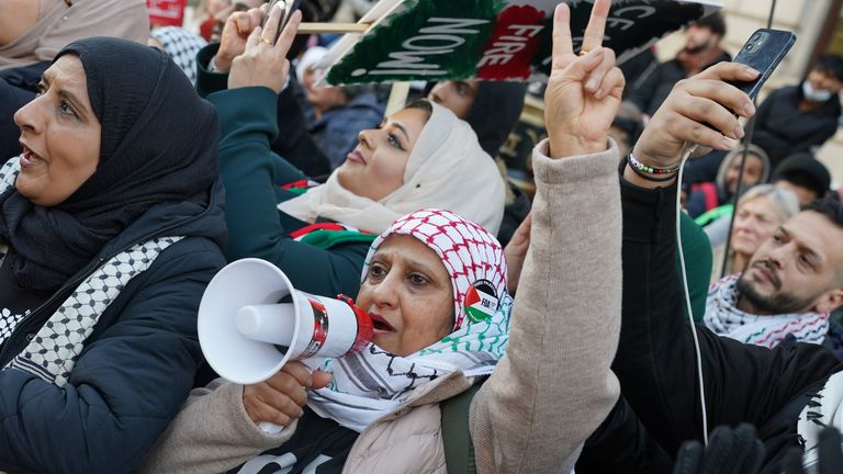 People take part in the National March for Palestine, organised by the Palestine Solidarity Campaign, in central London to call for a ceasefire in the conflict between Israel and Hamas. Picture date: Saturday November 25, 2023.