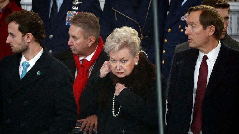 Federal judge Maryanne Trump Barry, sister of President Donald Trump, arrive to view the 58th Presidential Inauguration parade in Washington. Friday, Jan. 20, 2017 (AP Photo/Pablo Martinez Monsivais) 