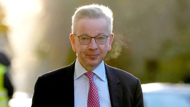 British Secretary of State for Levelling Up, Housing and Communities, Michael Gove, arrives at COVID-19 Inquiry to give evidence, in London, Britain, November 28, 2023. REUTERS/ Maja Smiejkowska