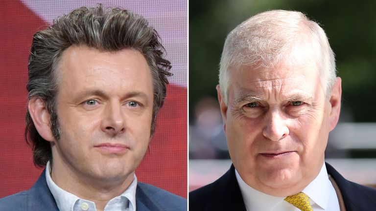 Michael Sheen, left, will play Prince Andrew