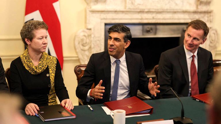 Rishi Sunak hosts weekly Cabinet meeting in 10 Downing Street
Pic:No 10 Downing Street