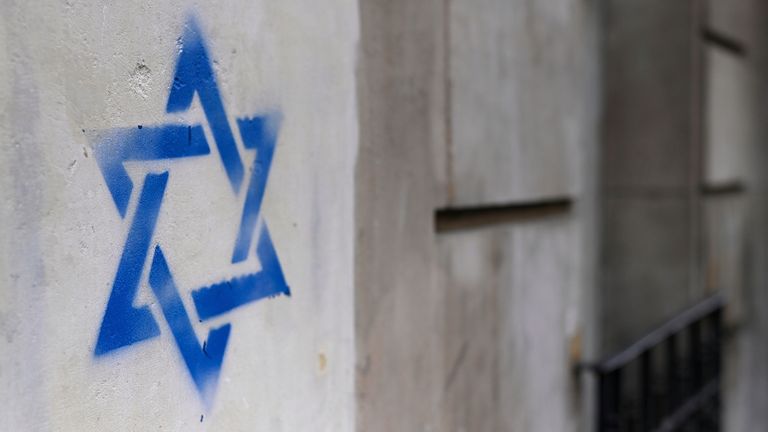 Police are investigating the graffiti amid concerns over antisemitism. Pic: AP