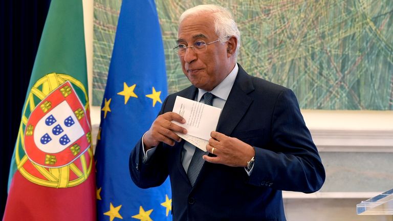 Portuguese Prime Minister Antonio Costa leaves after a news conference in Lisbon, Portugal, Tuesday Nov. 7, 2023. Costa says he is resigning after being involved in a widespread corruption probe. Costa said in a nationally televised address that "in these circumstances, obviously, I have presented my resignation to the president of the republic." Earlier the state prosecutor said police have arrested Costa&#39;s chief of staff while raiding several public buildings and other properties as part of a widespread corruption probe. An investigative judge issued arrest warrants for Costa&#39;s chief of staff, the mayor of Sines, and three other people...(AP Photo/Ana Brigida)