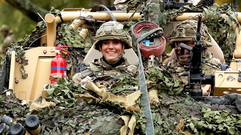 Camouflage Kate drives armoured vehicle with machine gun at Queen's Dragoon Guards - Vimarsana News