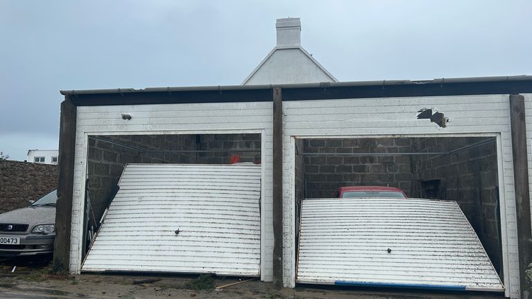 Damage after storm Ciaran hit Jersey&#39;s Princess Place 
Pictures sent via Hope Yeomans