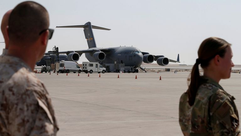 Members of the US military at its Al Udeid airbase in Doha