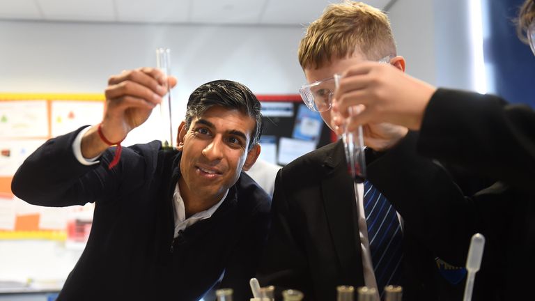 Prime Minister Rishi Sunak during a visit to Bolsover School in Chesterfield. Picture date: Friday November 17, 2023.