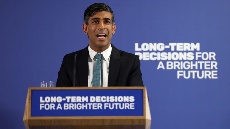 Prime Minister Rishi Sunak speaking during his visit to a college in north London. Picture date: Monday November 20, 2023.