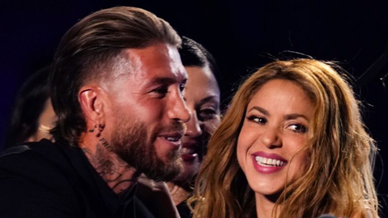 Sergio Ramos and Shakira at the Latin Grammy Awards. Pic: AP