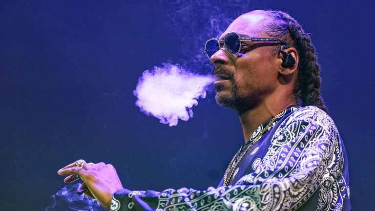 Snoop Dogg on stage during a concert in Germany. Pic: Henning Kaiser/picture-alliance/dpa/AP Images
