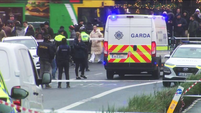 The scene near several stabbing in Dublin city centre