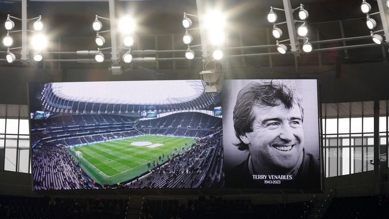 Terry Vanables tribute at the Tottenham Hotspur Stadium