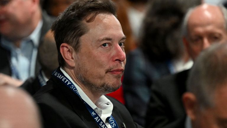 Tesla and SpaceX&#39;s CEO Elon Musk attends the first plenary session on Day 1 the AI safety summit, the first global summit on the safe use of artificial intelligence, at Bletchley Park in Milton Keynes, Buckinghamshire. Picture date: Wednesday November 1, 2023.