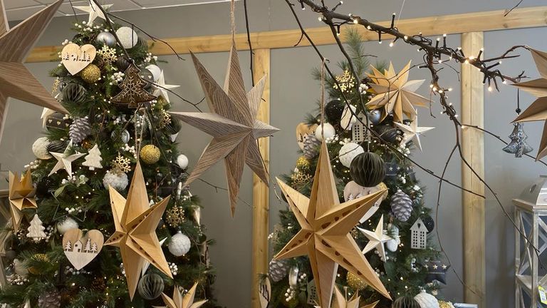 Decorations for sale at Festive Productions Ltd in Cwmbran, South Wales