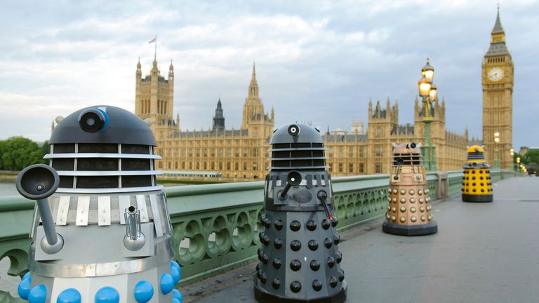 Daleks on Westminster Bridge, London