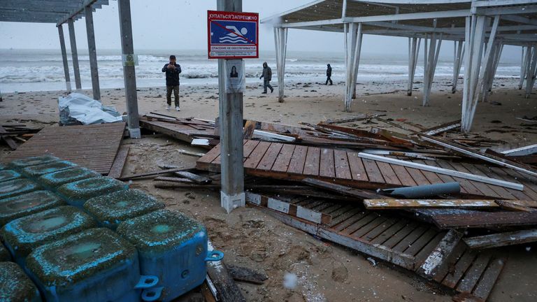 Damage in Yevpatoriya, Crimea
