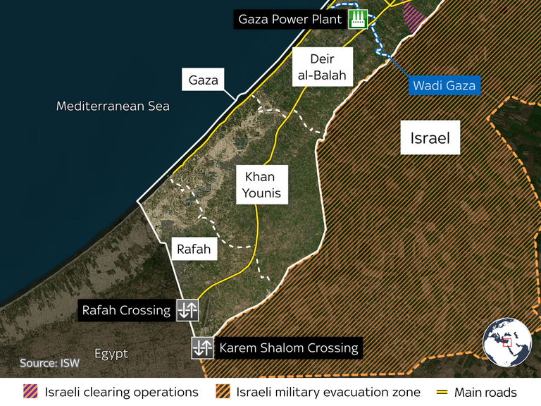 The south of Gaza is also being bombed