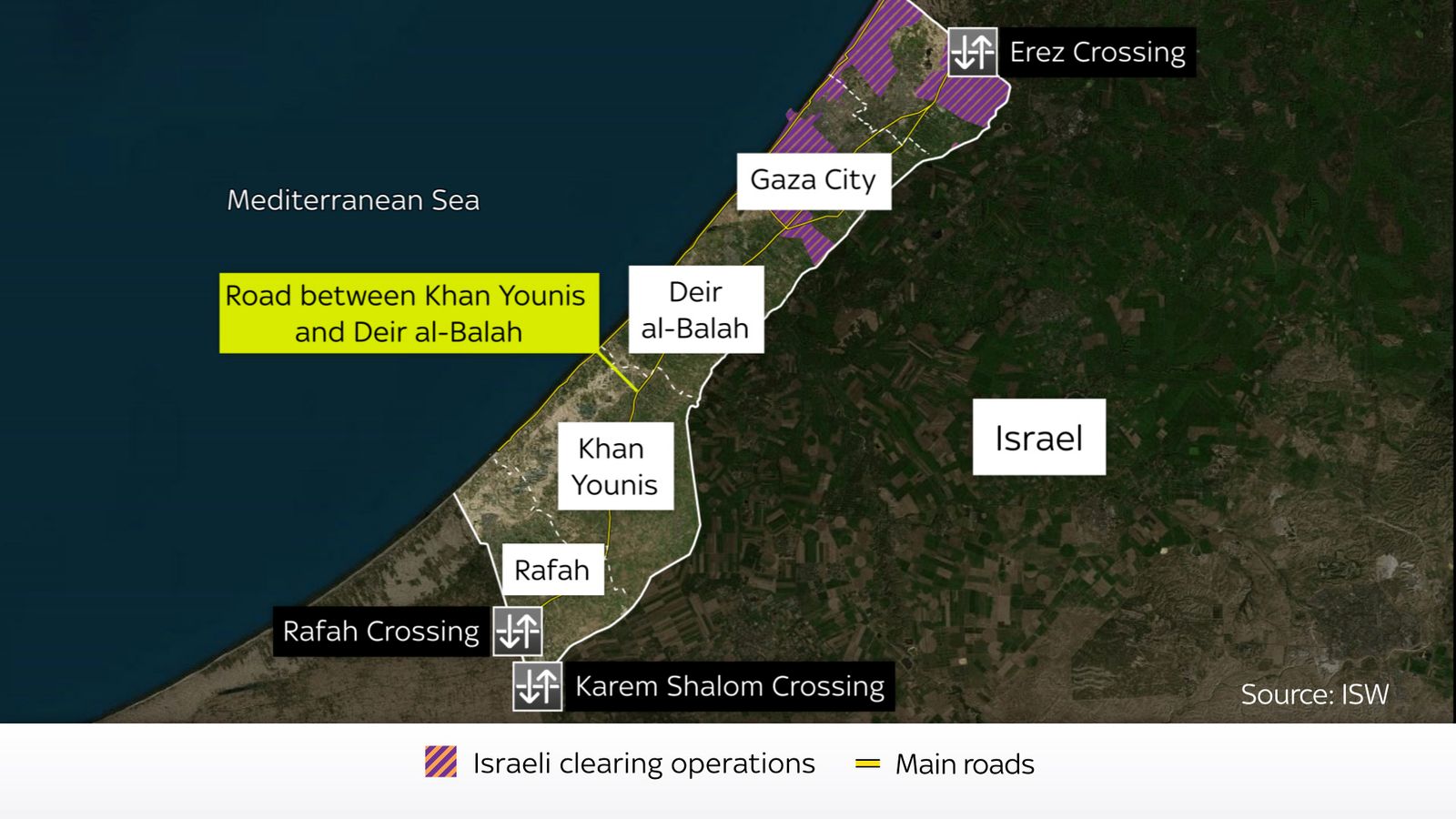 Gaza 'split into three' as Israel pushes deeper into south - Informers