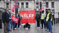 Members of the Aslef union on a picket line at Victoria Station in London. Rail passengers face fresh travel chaos on Friday because of another strike by drivers in the long-running dispute over pay, which will cripple services across the country. Picture date: Friday September 1, 2023.