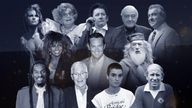 Top L-R: Raquel Welch, Barry Humphries, Shane MacGowan, Mohamed Al Fayed, Terry Venables
Middle L-R: Tina Turner, Matthew Perry, Michael Gambon
Bottom L-R: Benjamin Zephaniah, Paul O&#39;Grady, Sinead O&#39;Connor, Bobby Charlton